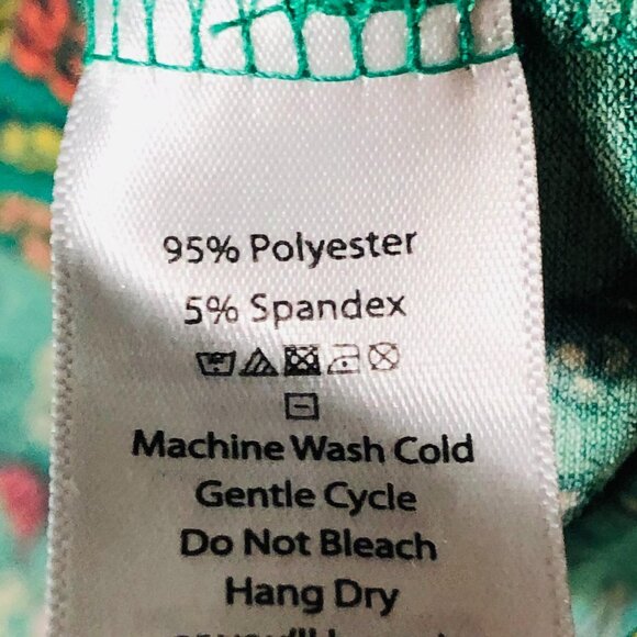 LuLaRoe Irma tunic short sleeve paisley pattern green & pink size xs READ new - Picture 8 of 10